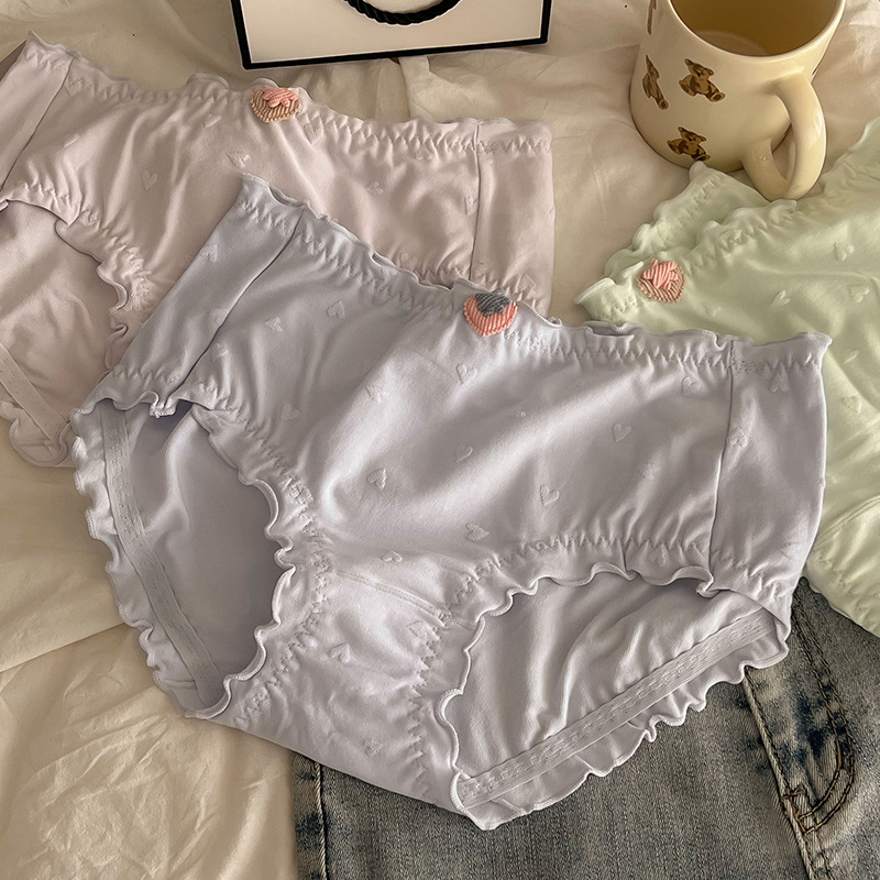 Women's Underwear Women's Waist Lift Hip Breathable Pure Wind Size Fat Mm200 Pounds Cute Girl Sense Triangle Underwear Application Scenario