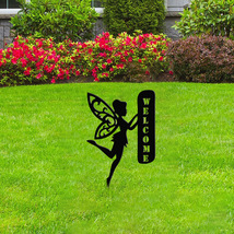 现代童年精灵立体防水镂空黑色剪影金属户外花园装饰地插创意插件