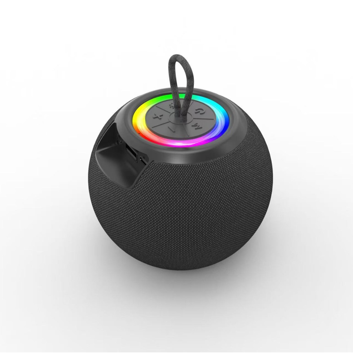New cross-border fabric circular creative gift, portable desktop, RGB lighting, outdoor subwoofer, Bluetooth speaker Item Picture