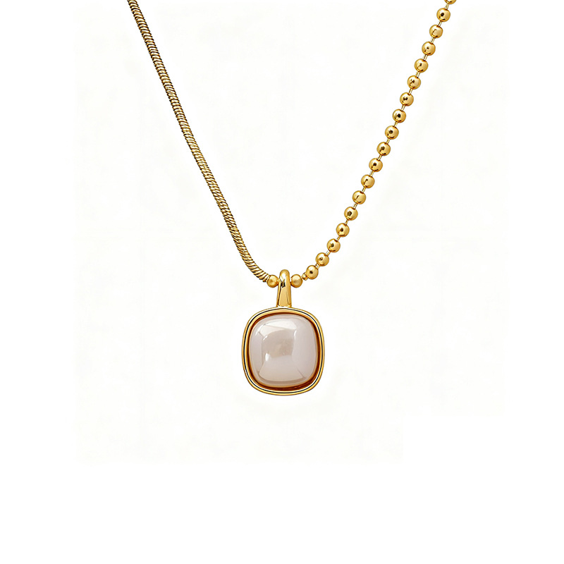 Hyacinth moda cuadrado simple colgante collar mujer 2025 otoño invierno tik yin boom estilo suéter cadena sentido premium cadena de clavícula versátil Item Picture