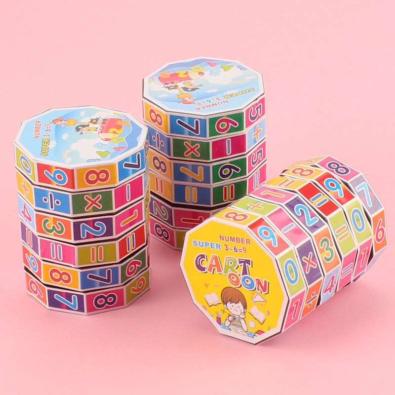 Cylindrical plastic Rubik's cube, children's digital Rubik's cube, educational toys, cylindrical Rubik's cube, wholesale from street stalls Specification image