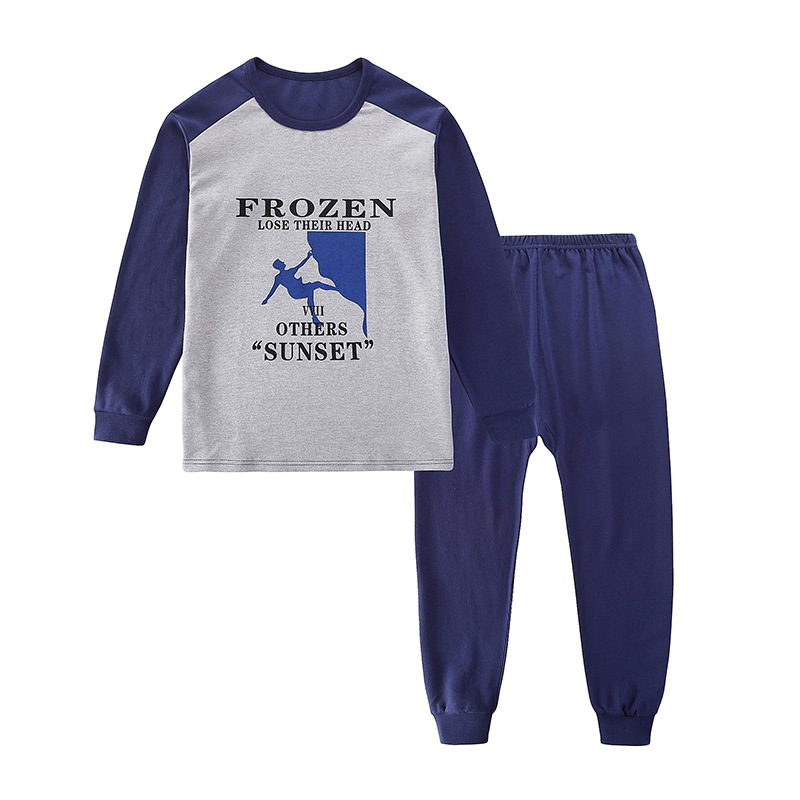 Zhongda Children's cotton underwear sets, boys' and girls' long Johns and long pants, children's clothing, middle school students' home base shirts wholesale Item Picture