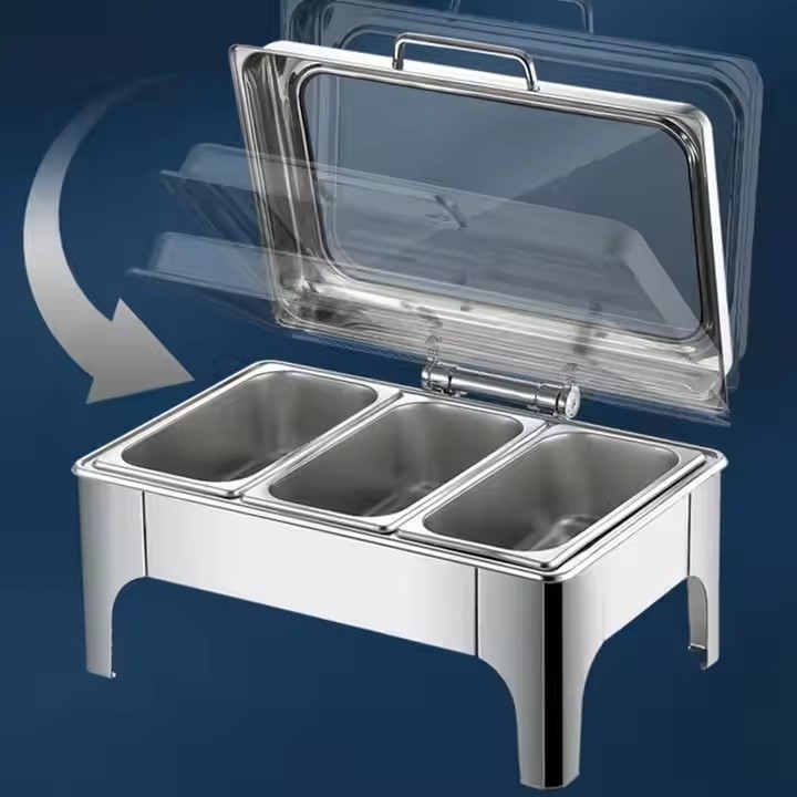 Hydraulic Dinner Stove Stainless Steel Buffet Stove Electric Heating Glass Visual Cover Electric Buffy Stove Buffet Guarantee Outlet details Picture