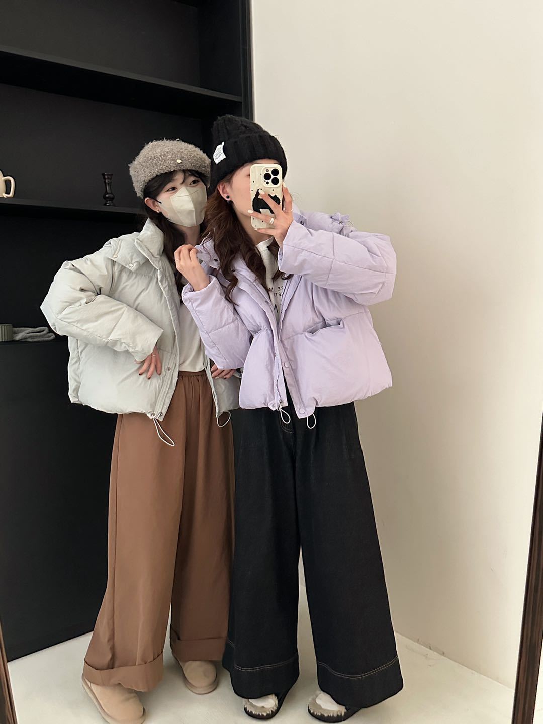 2025冬季羽绒服女短款韩系百搭纯色连帽小个宽松保暖面包服多巴胺详情9