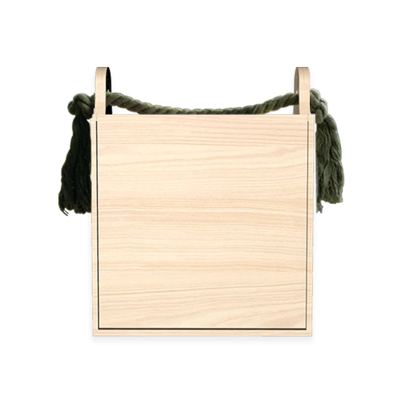 Customized wooden box with pull-out lid for zongzi packaging, wooden hand-held box for the Dragon Boat Festival, and packaging box for Mid-Autumn Festival mooncakes Item Picture