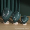 Wooden velvet necklace display stand, neck mold pendant stand, jewelry stand, human neck jewelry window storage, model stand Specification image