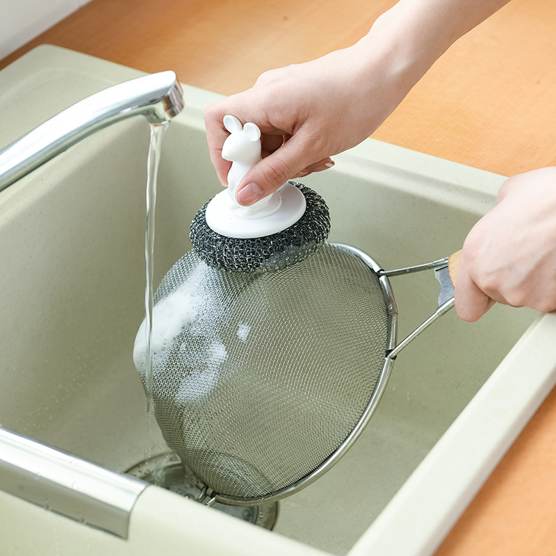 Cleaning brush for the stove, grease removal cleaning ball, PP filament brush for cookware details Picture