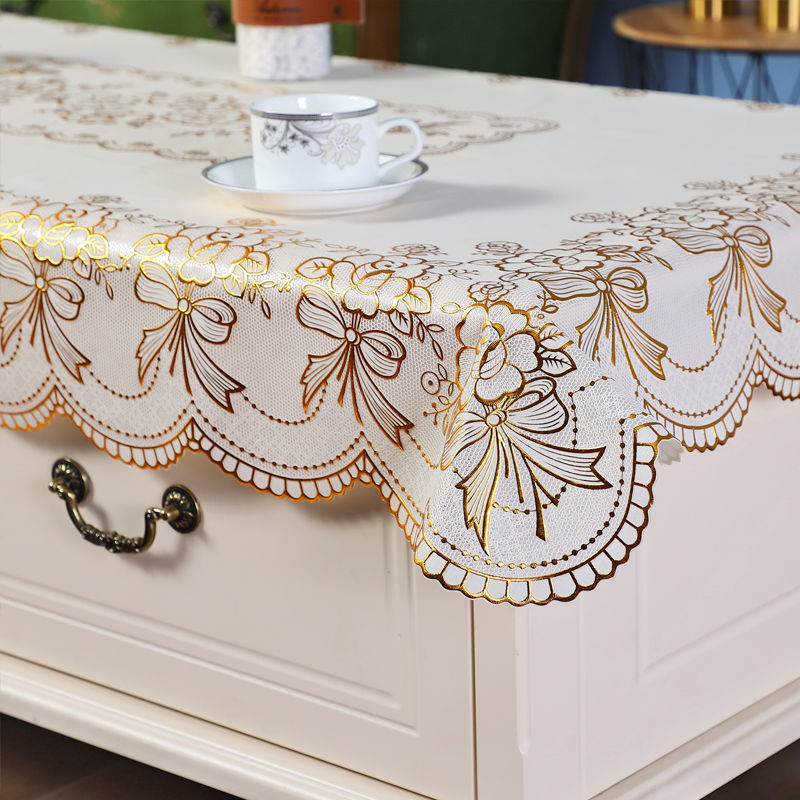 Pvc Plastic Hot Stamping Rectangular Tablecloth European Printing Waterproof Oil Free Wash Heat Insulation Table Mat Coffee Table Application Scenario