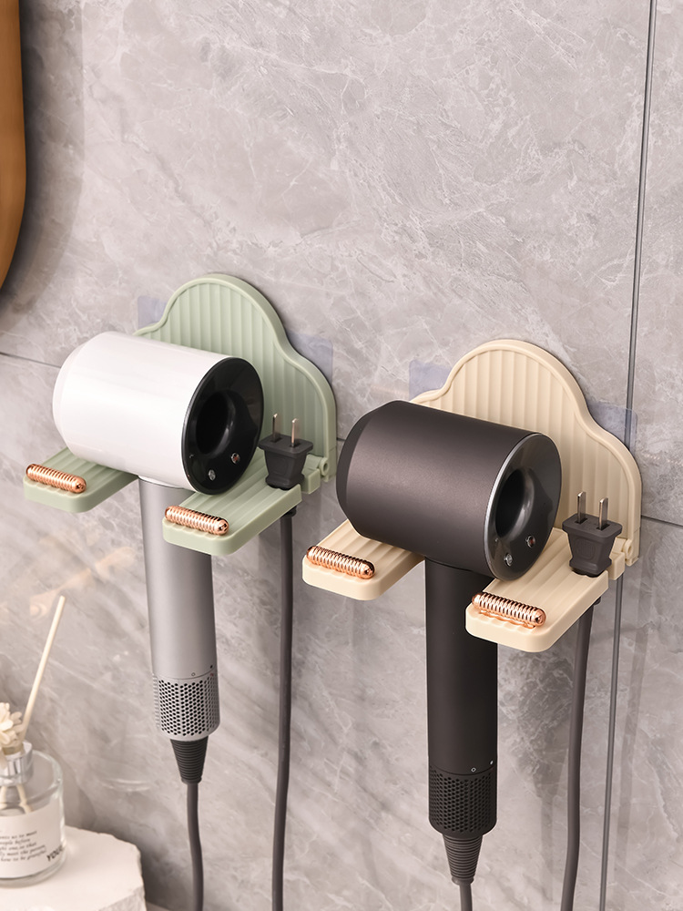 Hair Dryer Folding Shelf Perforation-Free Bathroom Hair Dryer Hanger Bathroom Air Duct Storage Device