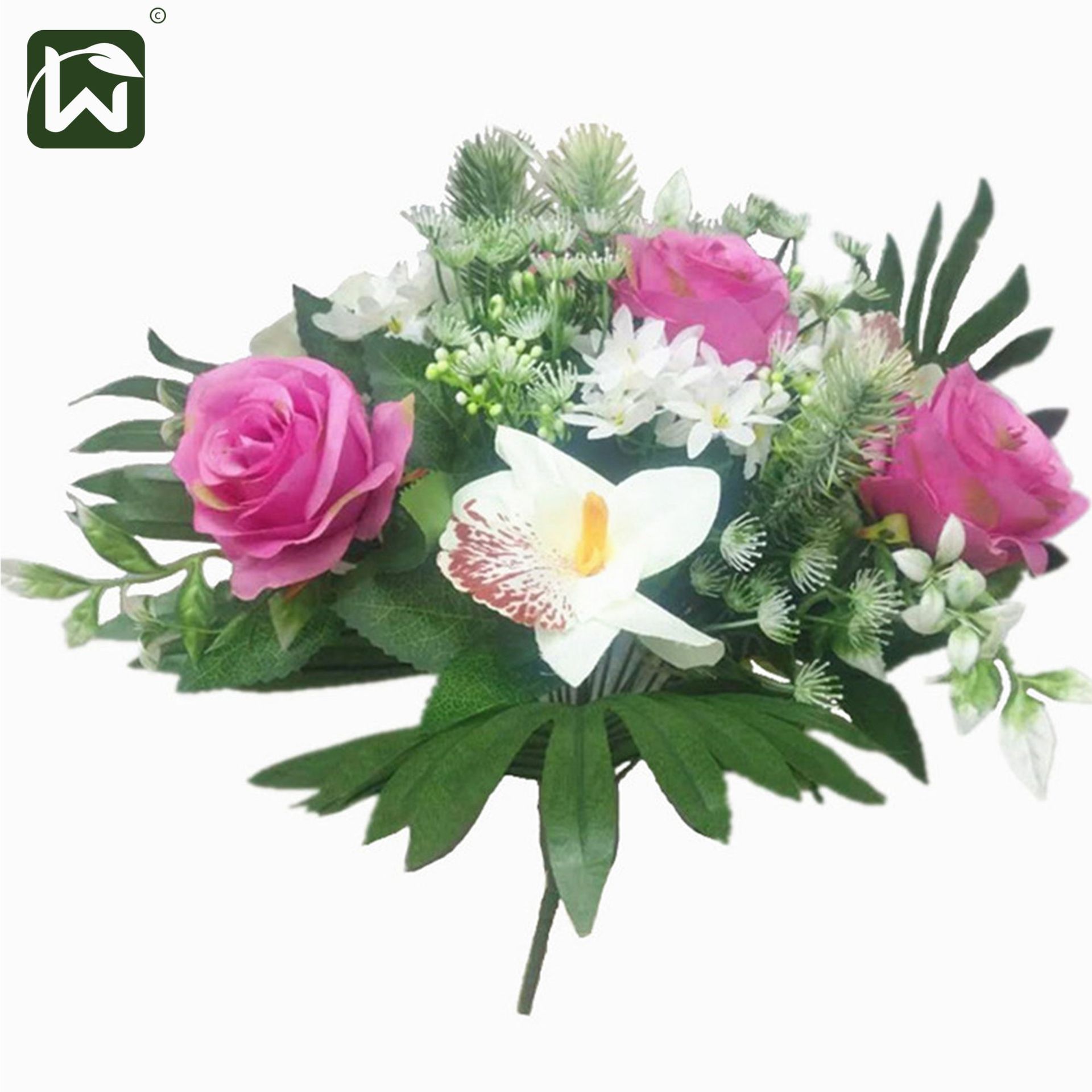 High-end light luxury artificial flower bouquet, bride holding rose artificial flowers, hotel home living room classical photography decoration Specification image