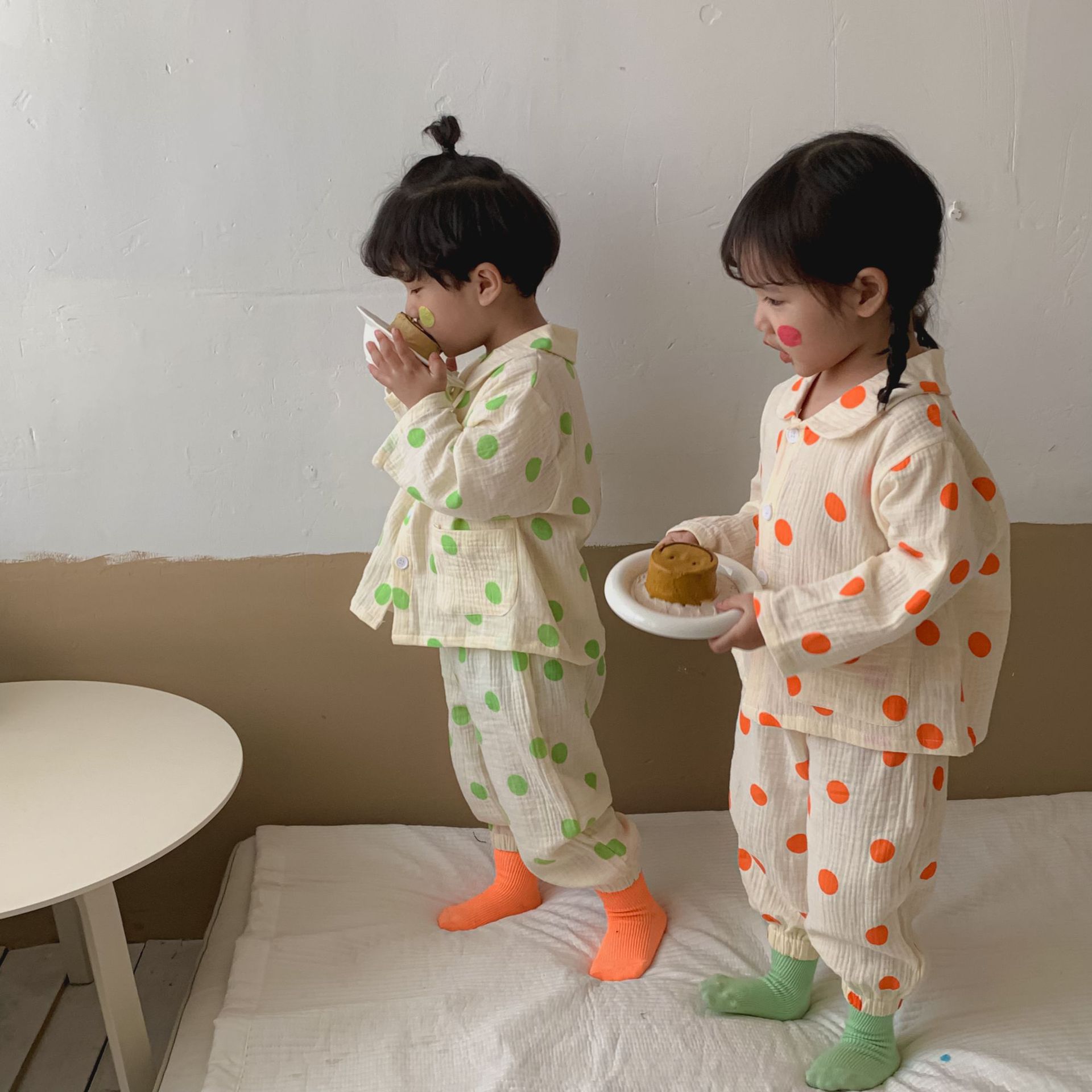 儿童睡衣男童春秋季纯棉纱布A类宝宝长袖薄款套装小孩女童家居服