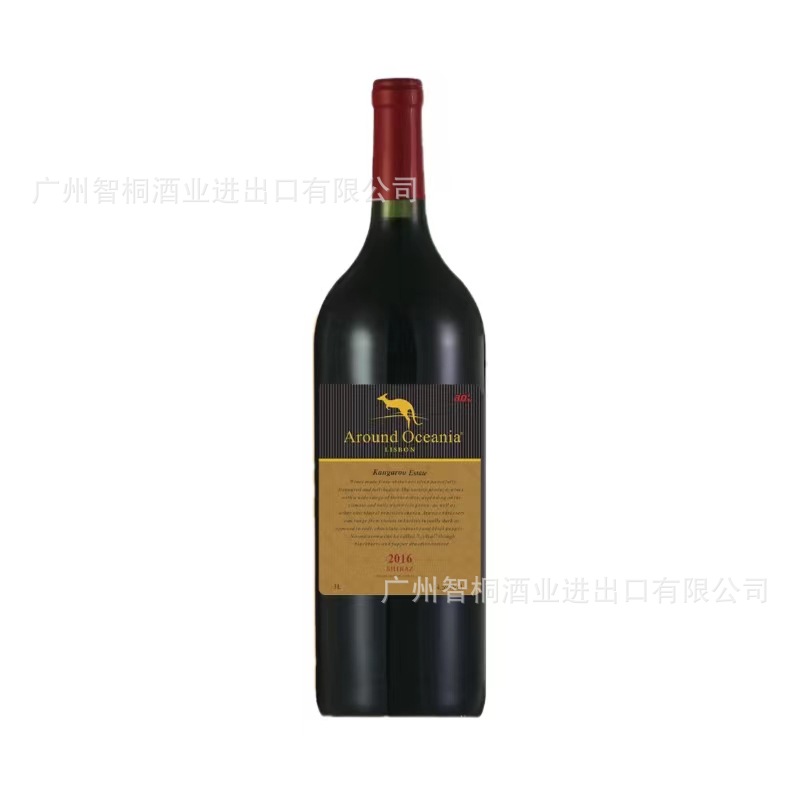 Direct supply from source: 3L bottle of Kangaroo Golden Label Estate Shiraz Dry Red Wine, 6-jin bottle from Australia. Free shipping for large quantities Item Picture