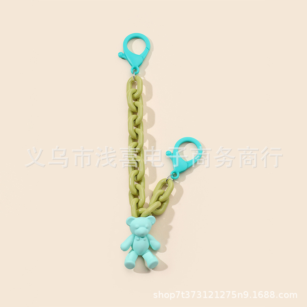 "2024ins Colorful Bear mobile phone chain diy chain Mobile phone chain phone case Earphone crossbody bag Double Buckle Pendant chain. Application Scenario