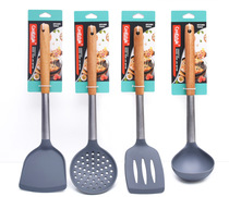 Stainless steel handle silicone kitchen utensils non-stick cooking spoon shovel