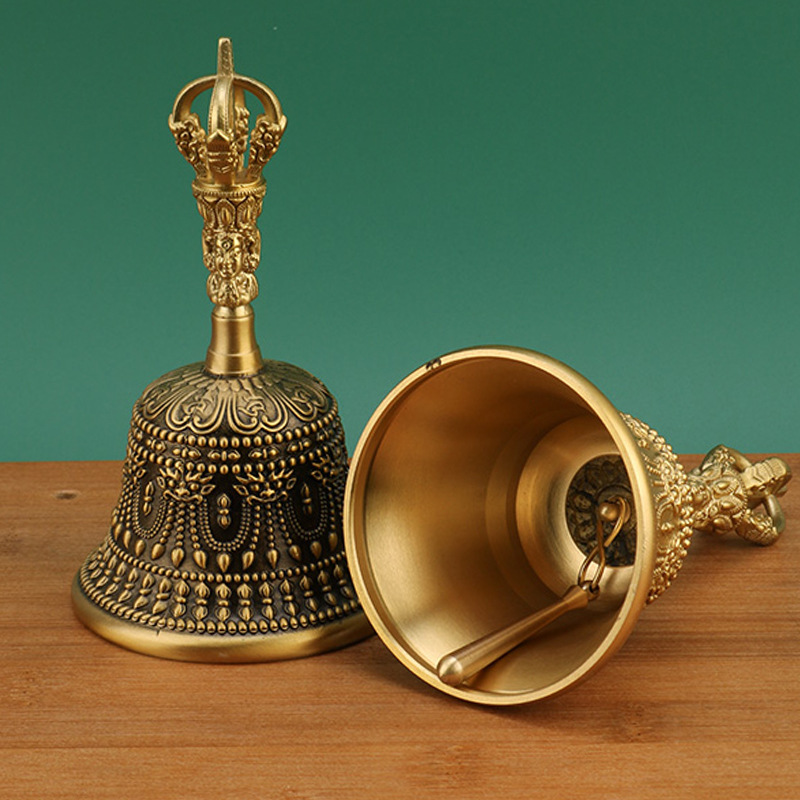 Copper Bell Wholesale Copper Hand Bell Warning Bell Class Bell Meeting Bell Chamber Props Rattle Bell