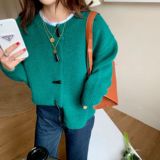 2025春秋冬时尚新款欧美蝙蝠衫宽松大码毛衣针织衫系带开衫毛领女详情9