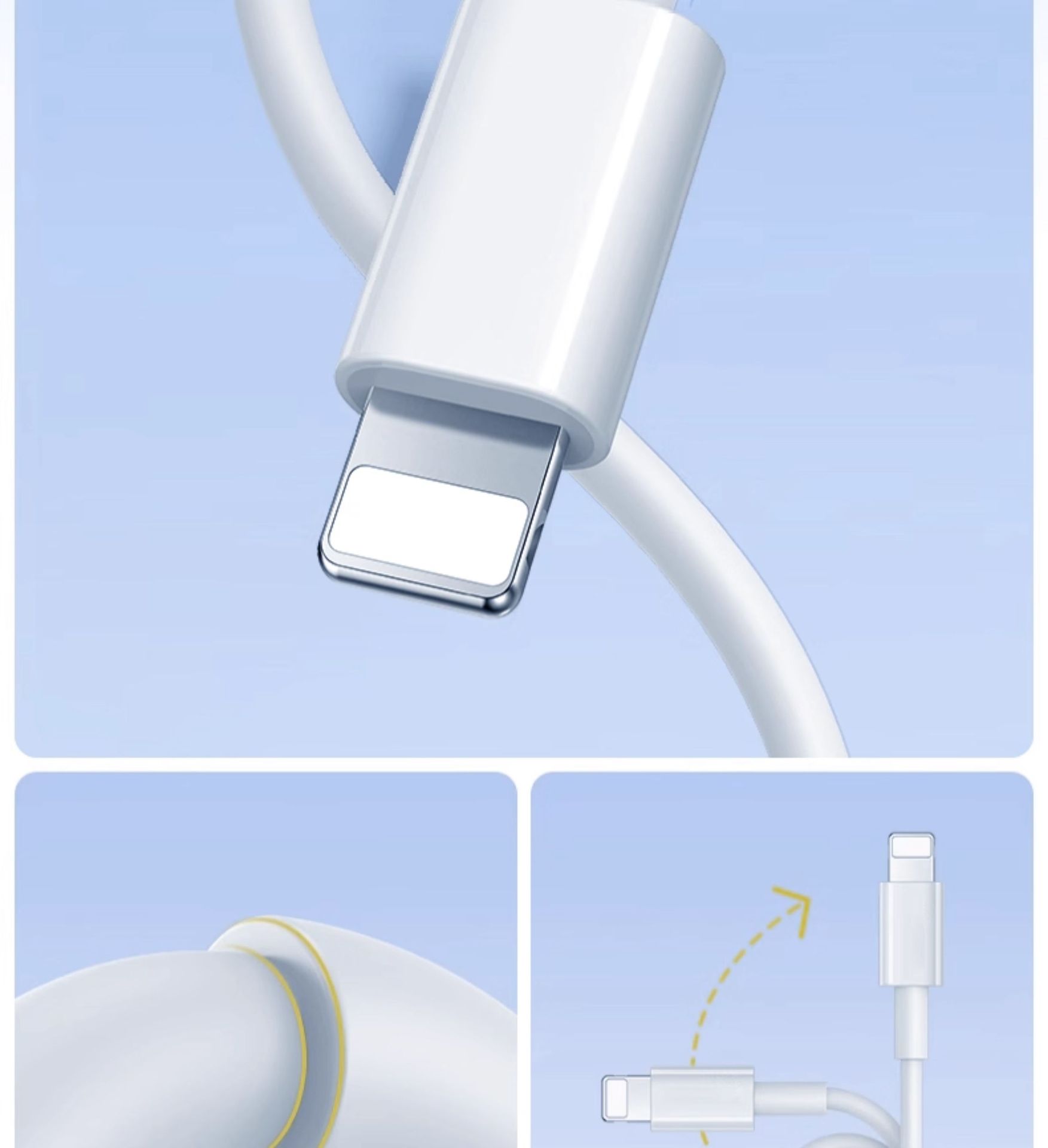 USB数据线适用苹果iPhone14/13/12proMax11/XS/XR/8p手机快充电线详情7