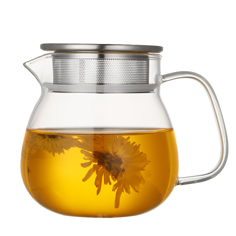 Japanese-style simple glass teapot with a filter screen, a household one-person drinking cold water kettle, and the water cup can be heated Item Picture