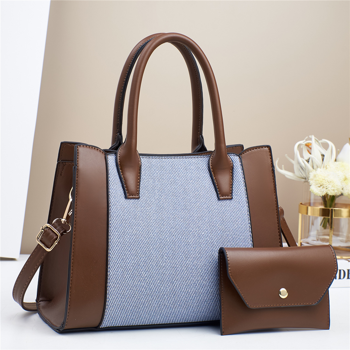 New Splicing Bag High Appearance Level Color Matching Handbag Macaron Fashion Atmosphere Shoulder Bag Cross-Border Crossbody Bag Specification drawing