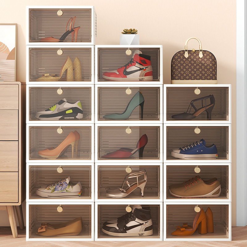 Foldable Storage Shoebox Free Combined Blind Box Display Cabinet Free Installation Of Dust-Proof Plastic Manufacturer Aj Transparent Specification drawing