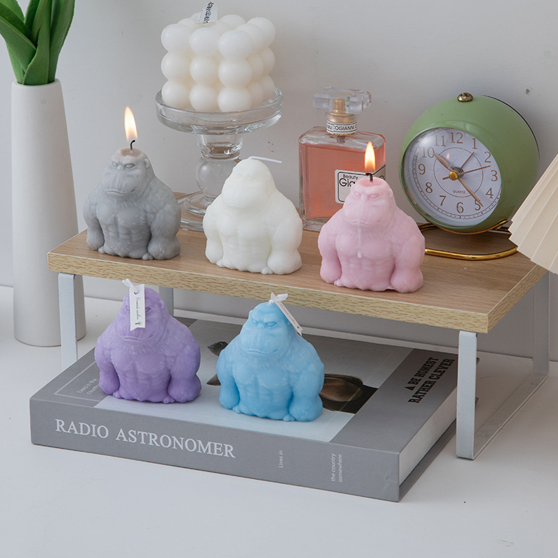 卡通大猩猩香薰蜡烛批发创意伴手礼ins风创意家居装饰香氛蜡烛