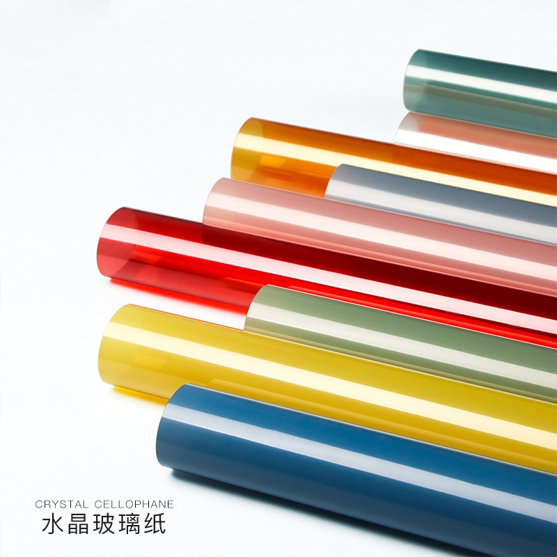 Yiwu Florist Wholesale Waterproof Flower Bouquet Wrapping Paper 2.5-5.8S Transparent Dust-Proof Plastic Cellophane details Picture