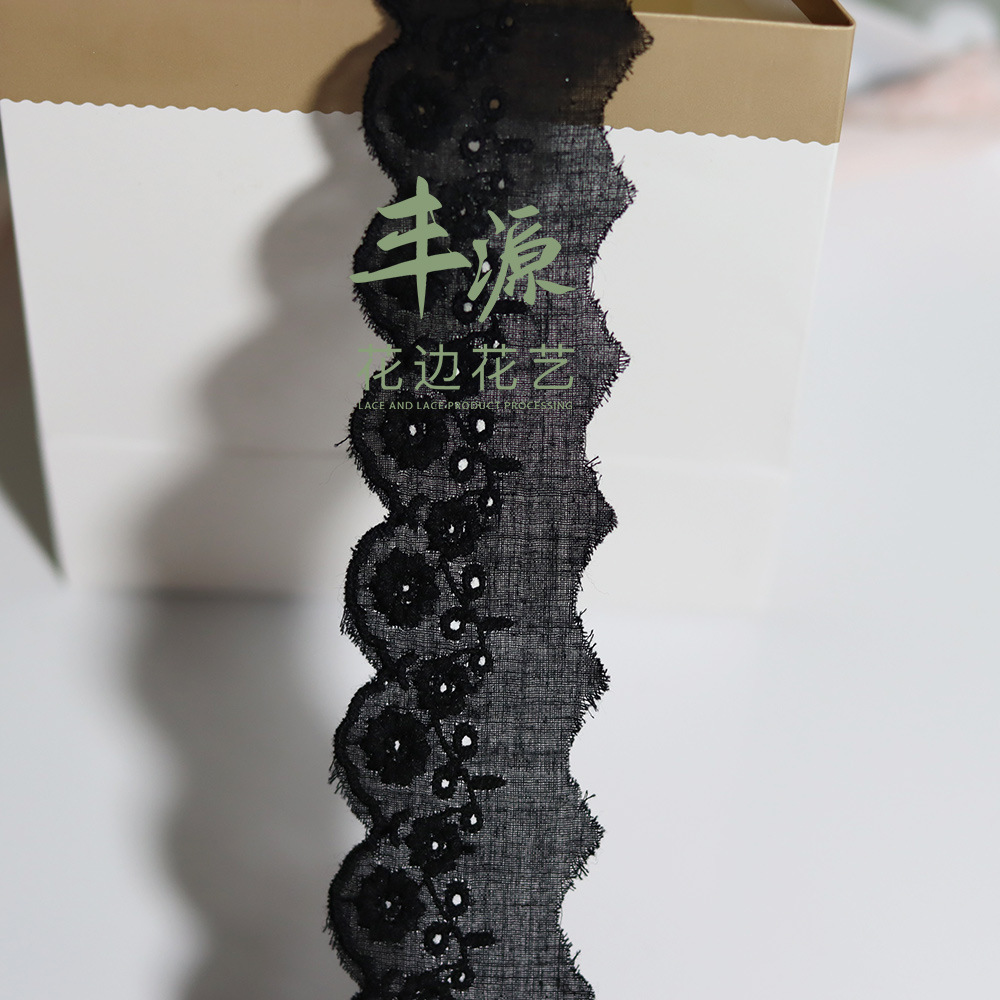 Wine Red Rose Embroidery Lace Diy Cotton Small Daisy Lace Green Lace Cotton Skirt Must-Have Application Scenario