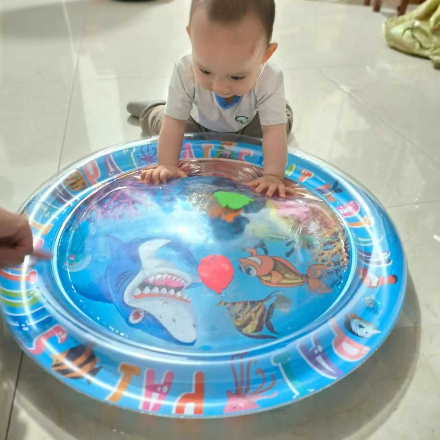 Marine animal pat mat, children's crawling mat, PVC Marine mat, water pat mat, baby pat fun seat mat, water play mat details Picture