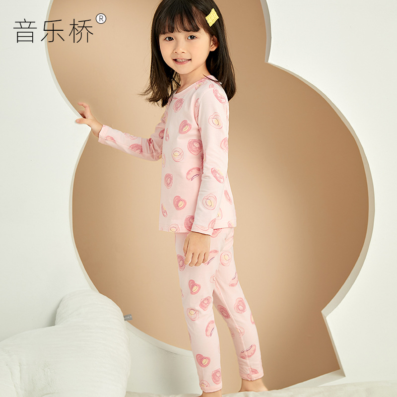 2022秋冬薄款无骨儿童秋衣秋裤批发中大童A类磨毛莱卡棉内衣套装