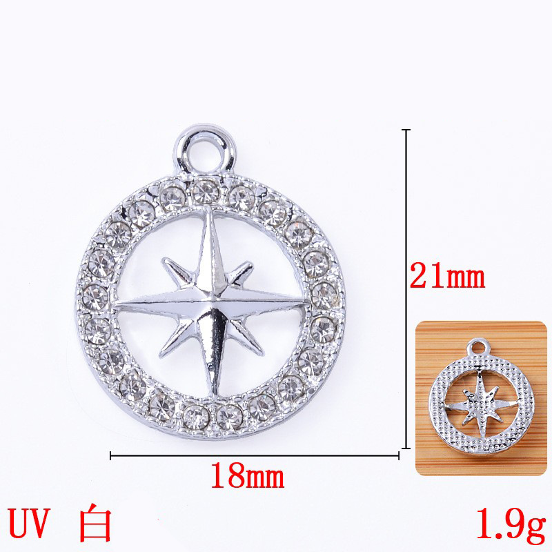 Uv Color Preservation Diy Handmade Jewelry Alloy Material Prototype Single Model Korean Version Dot Diamond Star Pendant Spot Wholesale