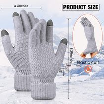 Touch screen gloves female winter knitted plus fleece jacquard thickened couple warm fashion winter gloves manufacturers wholesale