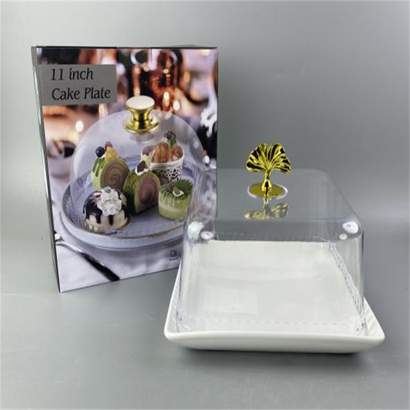 水果盘面包创意带盖干果零食点心蛋糕托盘透明甜品店展示高脚托盘