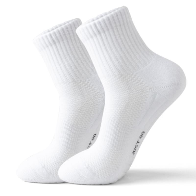 Men's summer all-cotton socks, towel soles, sports socks, professional running socks, quick-drying mid-calf socks, men's pure cotton wholesale Item Picture