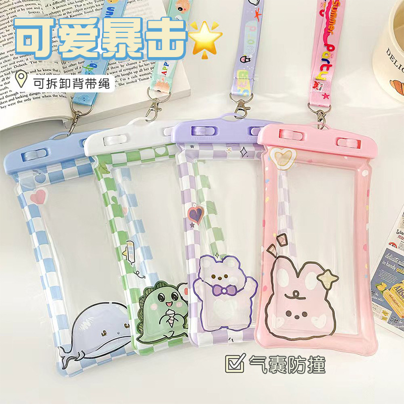 Mobile phone waterproof bag with touch screen, swimming takeout special rider waterproof sealing bag for rainy days, underwater airbag waterproof cover