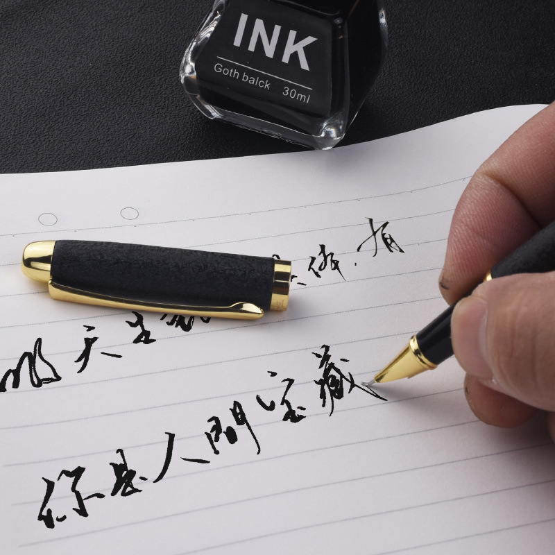 Art pen, curved tip, adult signature, iridium student homework, calligraphy practice pen, rotating ink suction Specification image