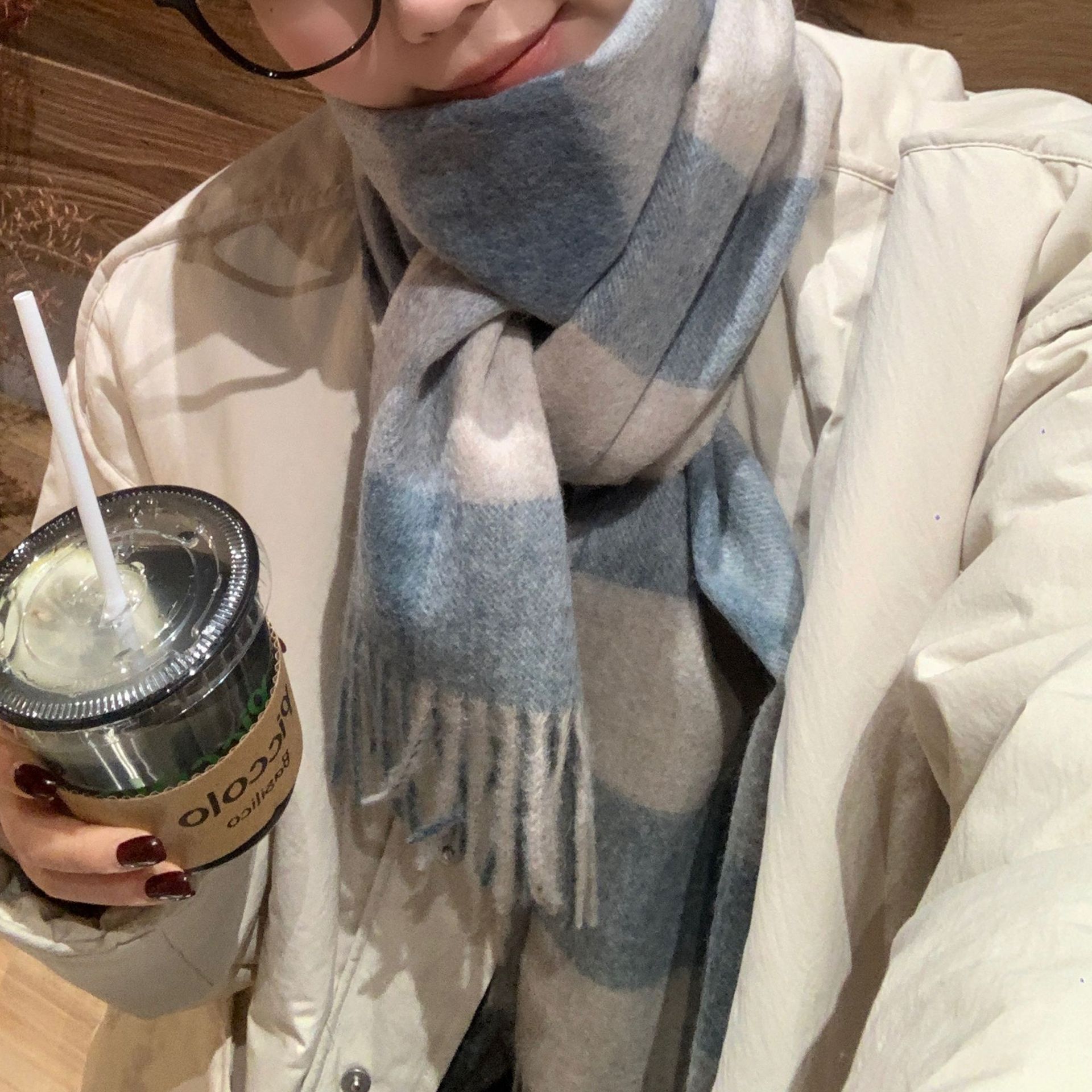 围巾/围巾欧美风/单色围巾/长围巾加厚/足球迷围巾产品图