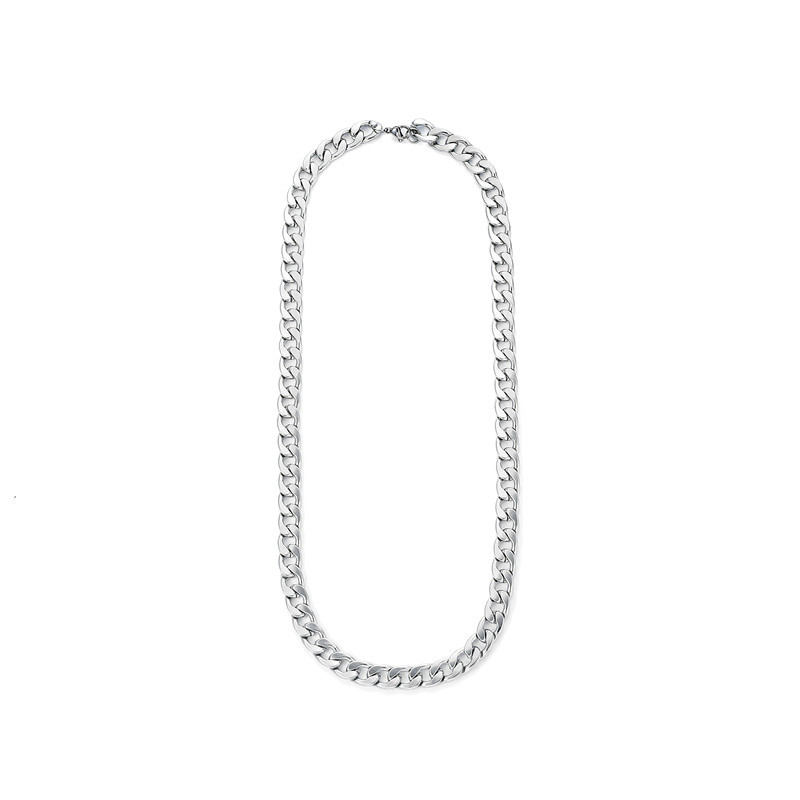 Wholesale thick plain titanium steel necklace, men's and women's Cuban chain, hip-hop trend, simple and versatile, no color fading Item Picture
