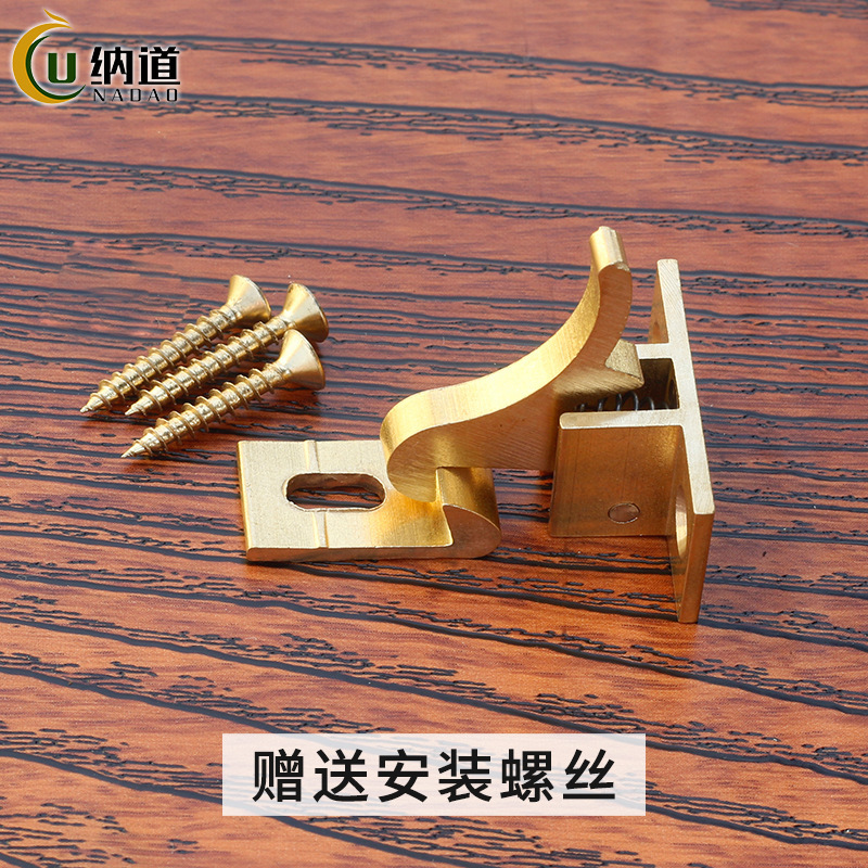 Chinese-style window latch, brass bird buckle, antique exposed pure copper pin lock, anti-theft retro window automatic door latch details Picture