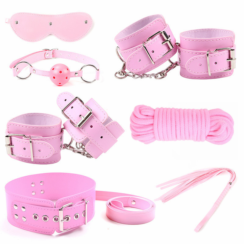 Adult sex toys Leather flirtation 7-piece set sm bondage alternative toy torture devices full figure
