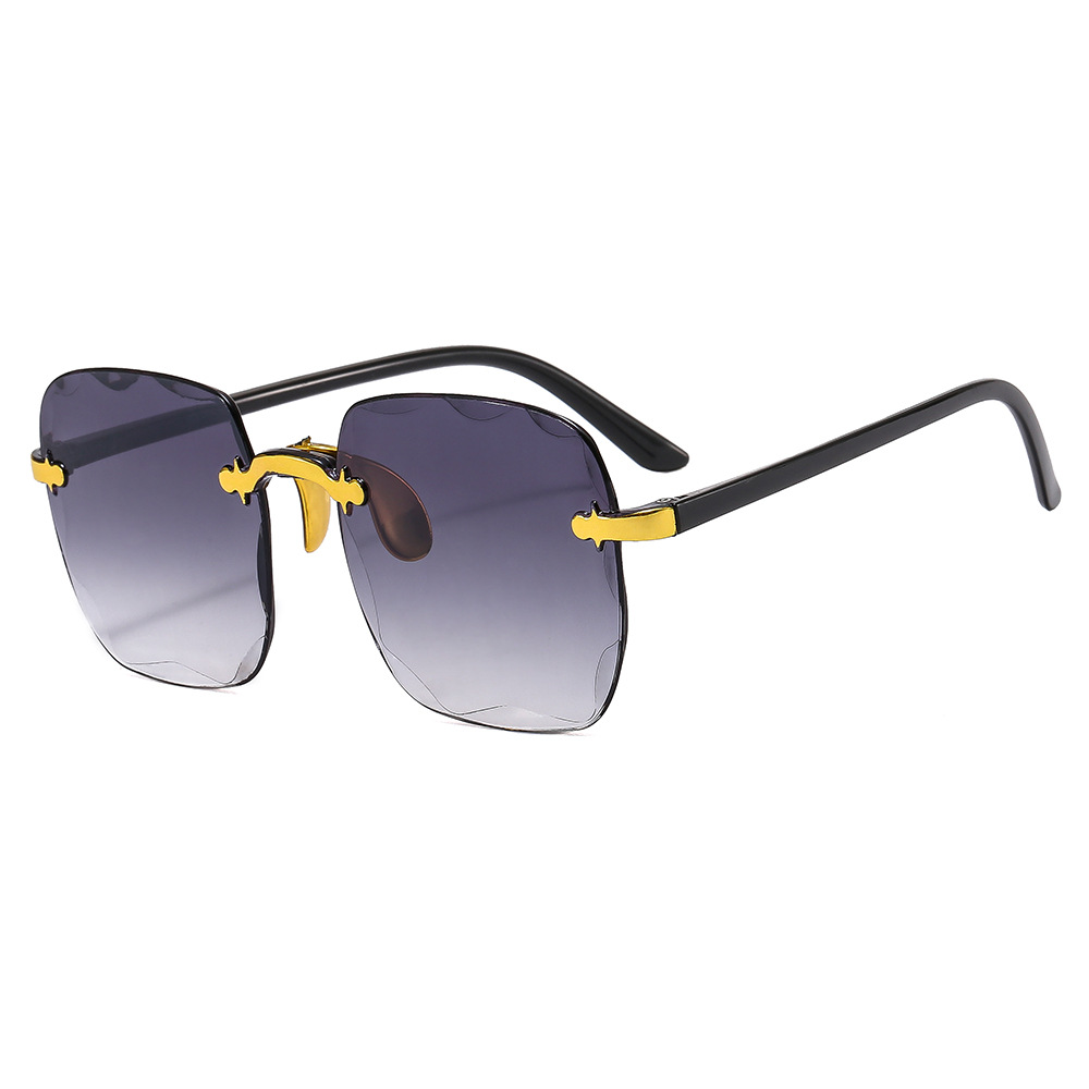 Cross-border European and American frameless square sunglasses, fashionable and trendy cut-edge frameless sunglasses, ladies' street style and fashion show sunglasses details Picture