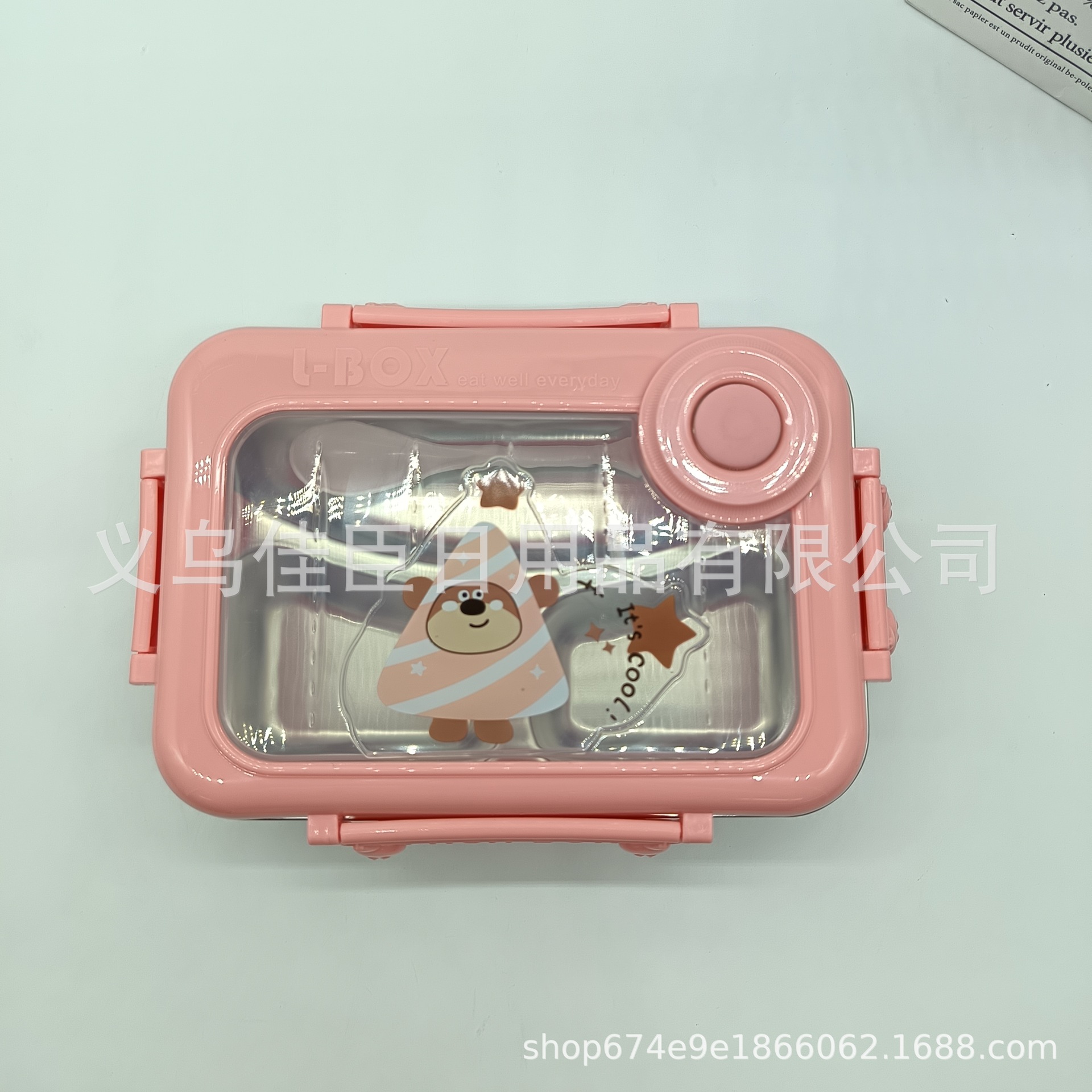 2025 New cartoon cute stainless steel insulated lunch box, student lunch box, compartments preservation box, office worker lunch box Specification drawing