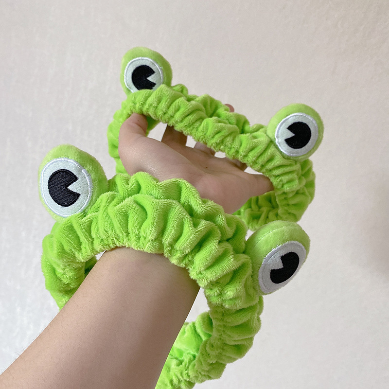 Manufacturers Directly For Cross-Border Super Cute Cute Frog Cartoon Hair Band Female Face Hair Band South Korea Hair Band Support Wholesale Specification drawing