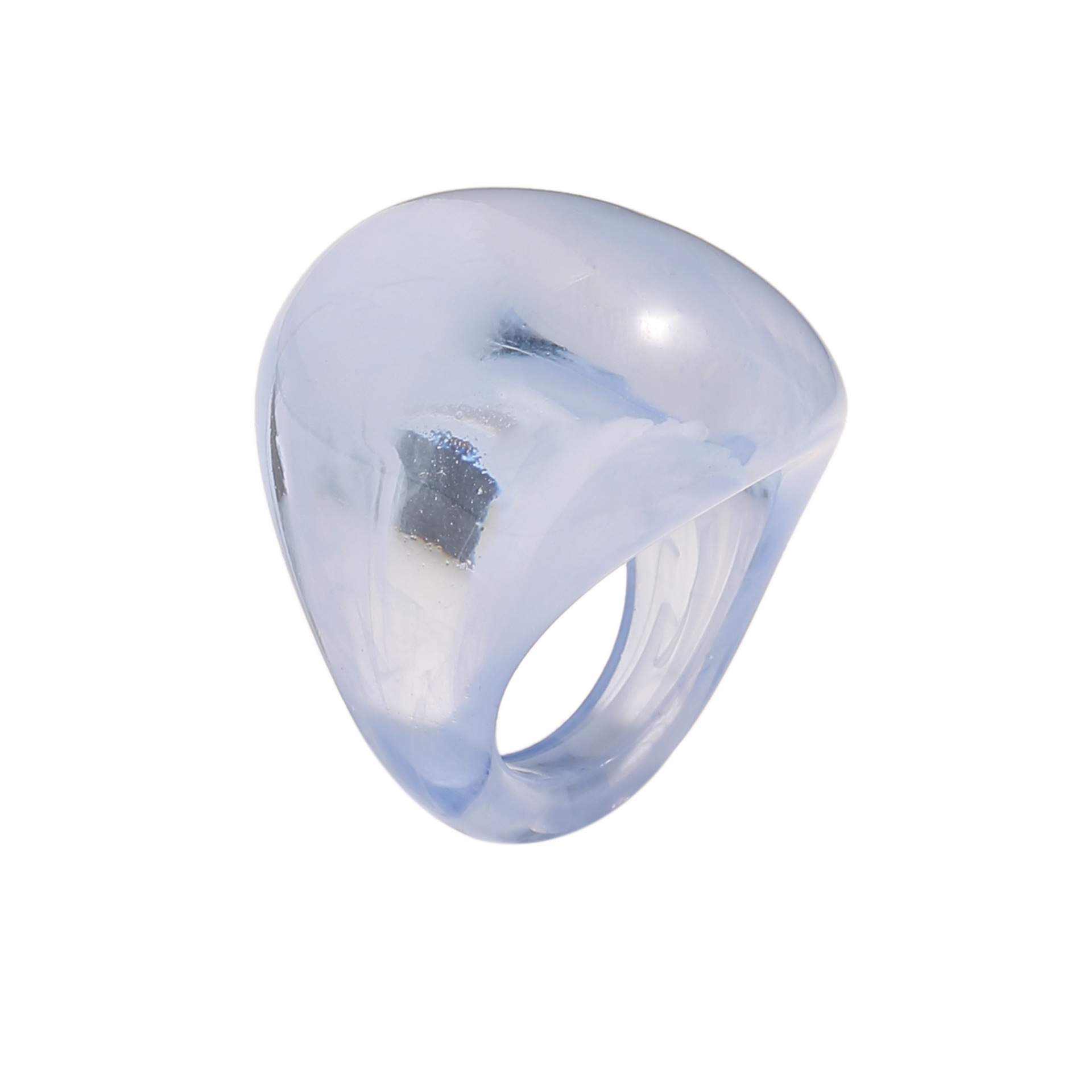 Irregular and unique imitation jade resin finger ring for men and women, simple and niche colorful transparent adult ring ring Item Picture