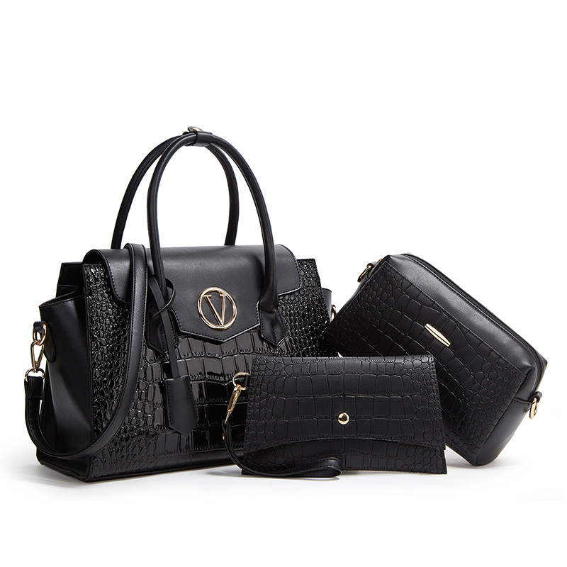 Cross-Border Women's Bag 2024 New Large-Capacity Ringer Multi-Piece Child And Mother Bag Single-Shoulder Crossbody Female Bag Three-Piece Female Bag Specification drawing