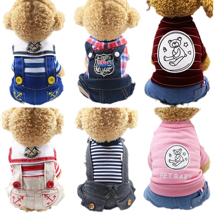 Four-Legged Clothes Naval Wind Academy Wind Spring Summer Autumn New Big Dog Clothes Pet Clothes Cat Pet Supplies Item Picture