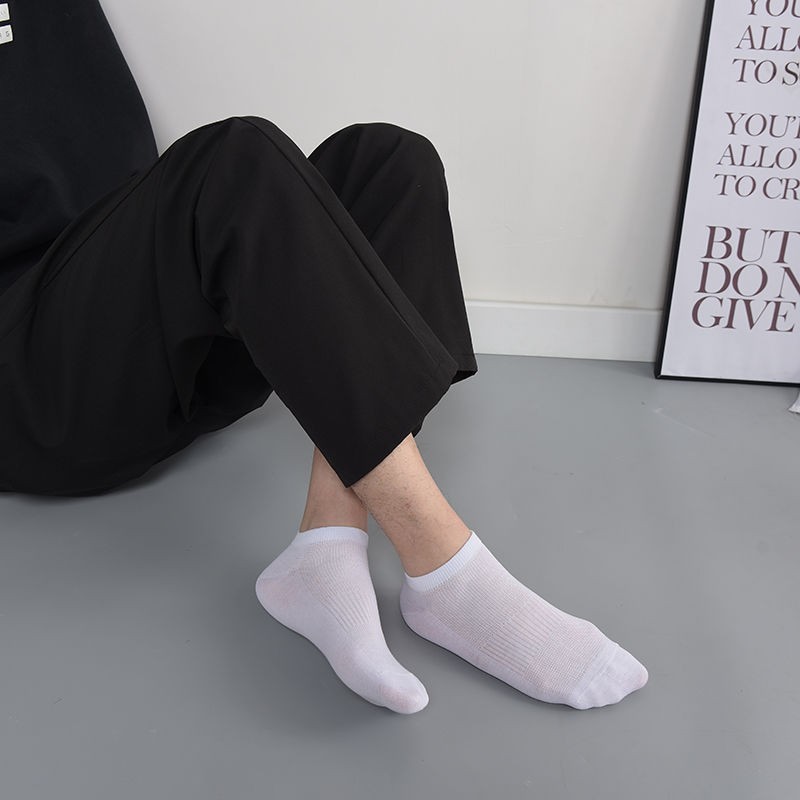 Huabang Summer New Thin Socks Men's Short Tube Silver Ion Long-Acting Deodorant Socks 7 Days Free Wash details Picture