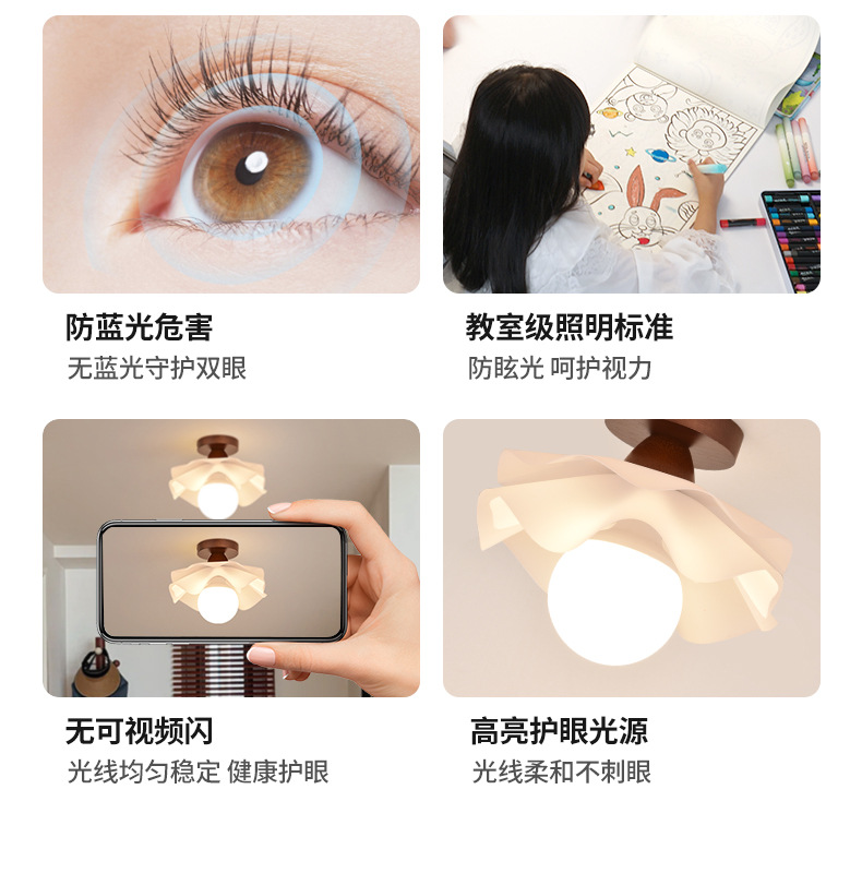 Ceiling lights, ancient-style corridor and passageway lights, simple and trendy retro petal-shaped entrance hall and wardrobe lighting fixtures pic 5