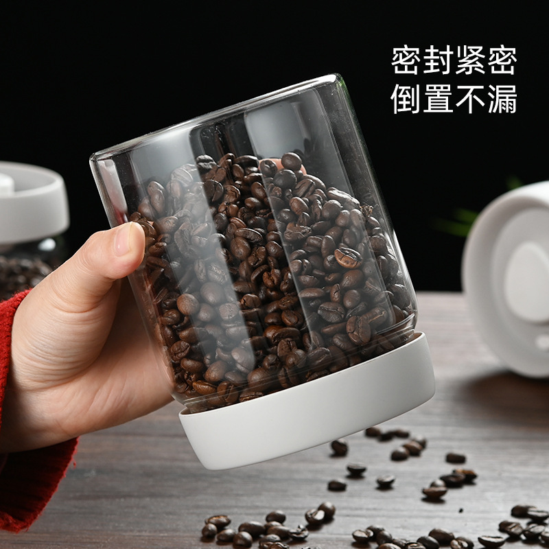 咖啡罐抽真空密封罐高硼硅玻璃储物罐咖啡粉咖啡豆五谷杂粮保鲜罐详情图4