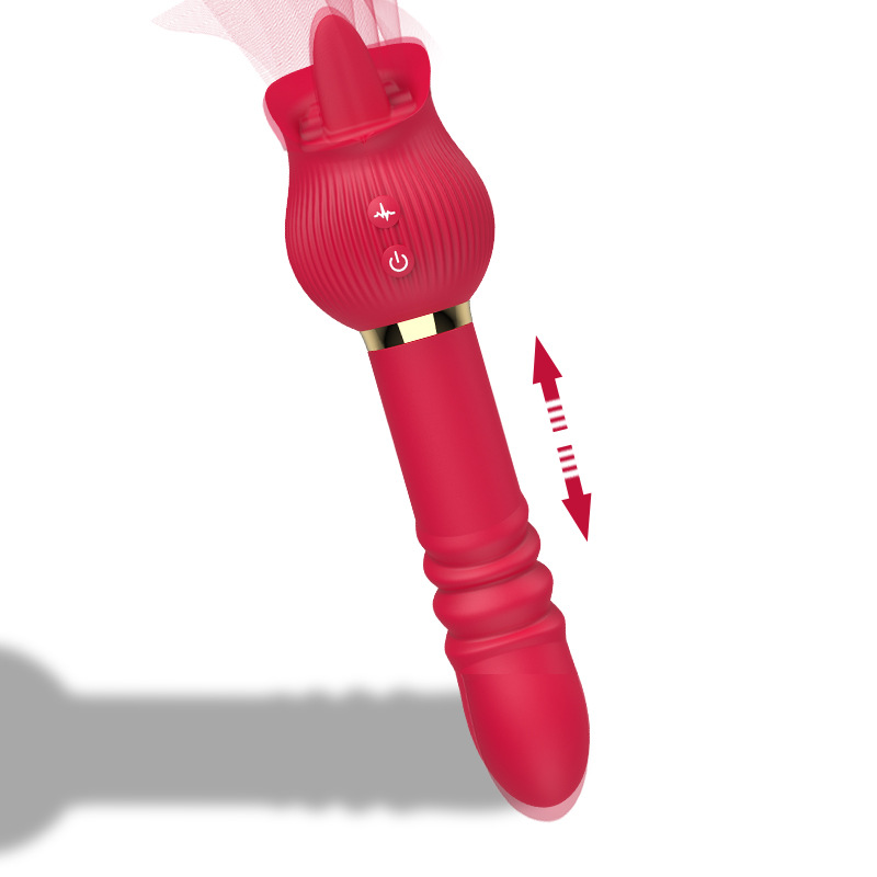 玫瑰花 跳蛋伸缩吮吸震动AV棒舌舔器亚马逊跨境爆款成人用品