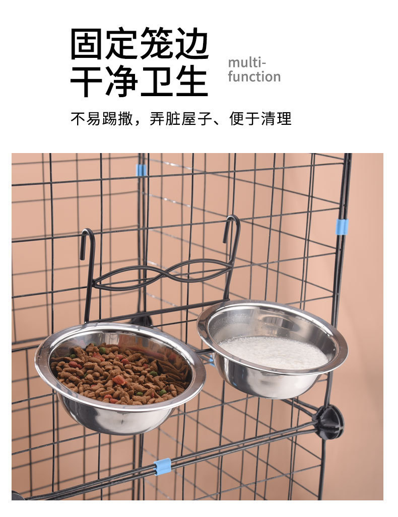 Hanging pet bowl, dual-purpose for eating and drinking, cat and dog bowl, anti-tipping hanging basket type stainless steel pet bowl Item Picture